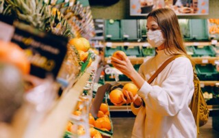 Woman Shopping with Mask